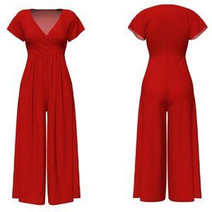VKY&CO Women's Cropped Gaucho Pant Jumpsuit